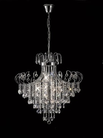 Rosina Polished Chrome Crystal Ceiling Lights Diyas Contemporary Chandeliers